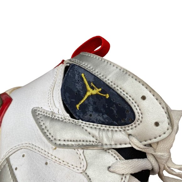 Men's Size US 11.5 - Jordan 7 Retro Olympic 2004 White Gray Black Red - Picture 10 of 12